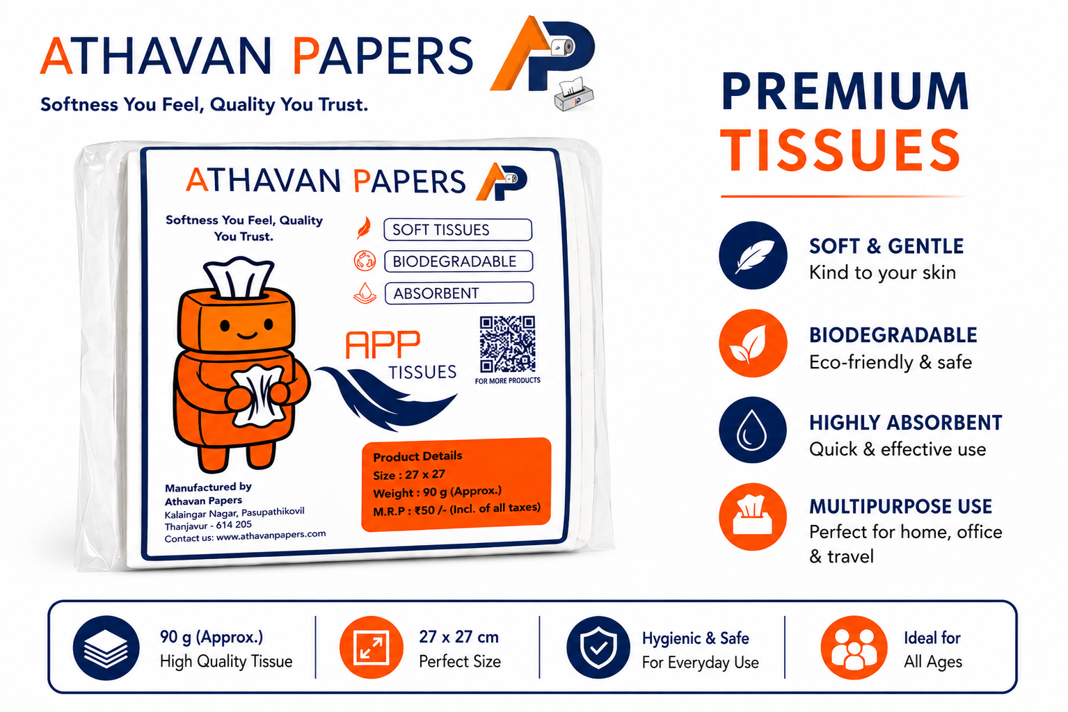 Tissue Paper Supplier in Ariyalur | Athavan Papers